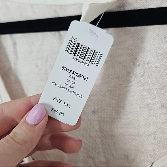 Soma Star Print Terry Long Sleeve Shorts Pajama Set XXL - Picture 6 of 13